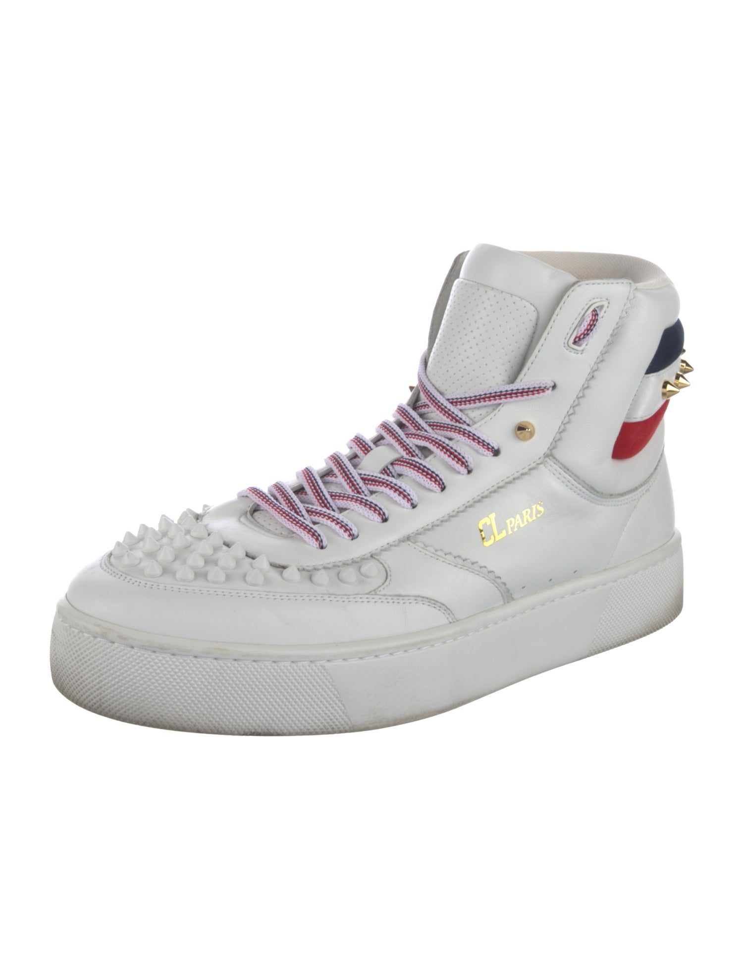Christian Louboutin Spike Accents Leather Sneakers