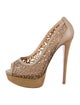 Christian Louboutin Leather Lace Pattern Pumps