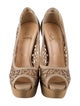 Christian Louboutin Leather Lace Pattern Pumps