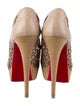 Christian Louboutin Leather Lace Pattern Pumps