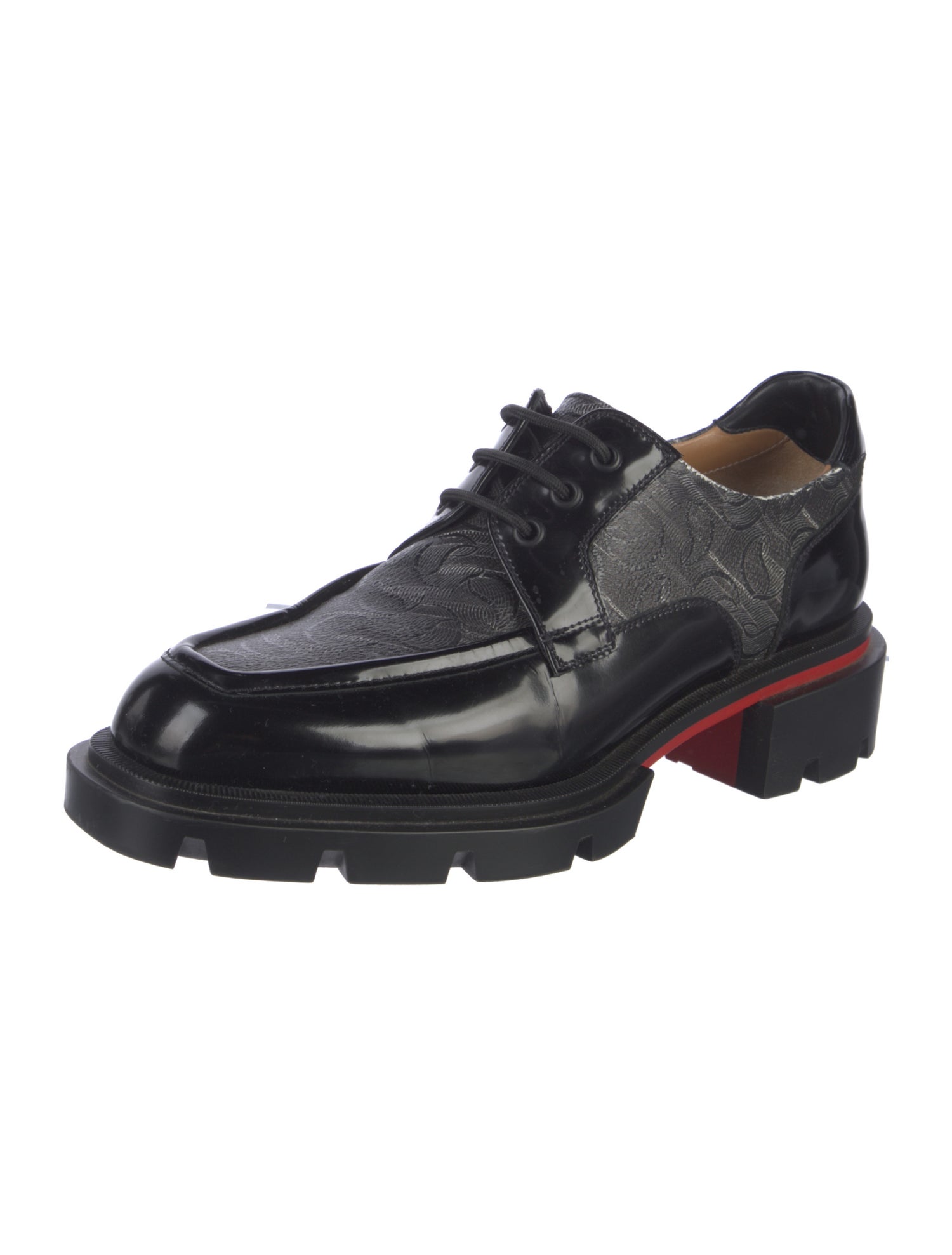 Christian Louboutin Spike Accents Patent Leather Dress Loafers