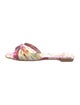 Christian Louboutin Satin Floral Print Slides