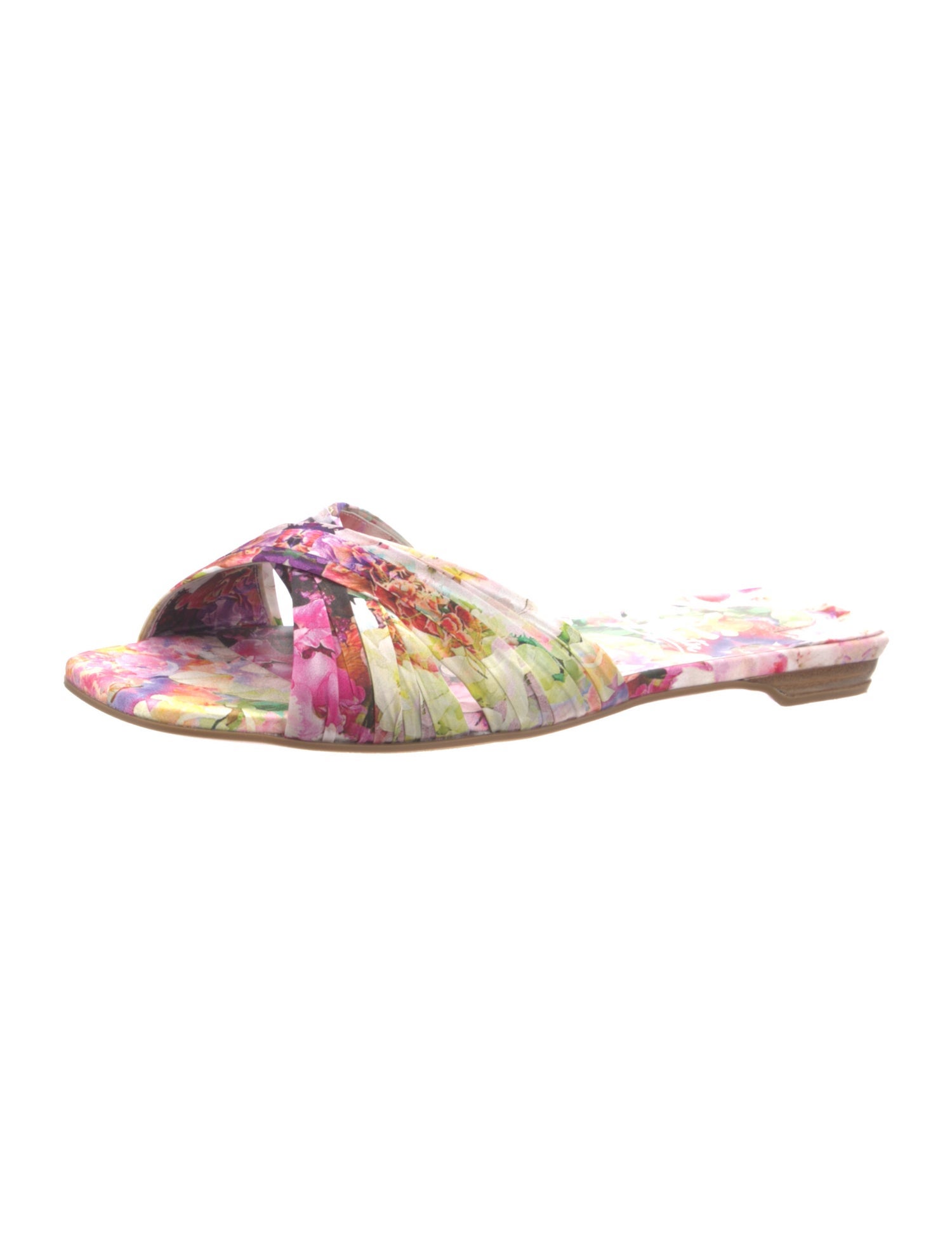 Christian Louboutin Satin Floral Print Slides