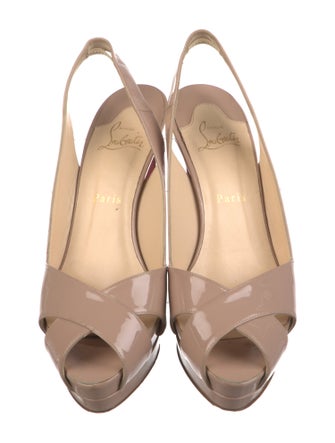Christian Louboutin Patent Leather Slingback Pumps