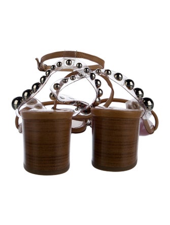 Christian Louboutin Leather Studded Accents Sandals