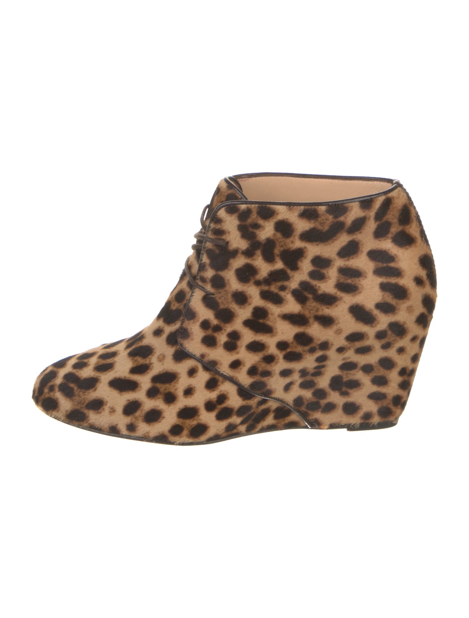 Christian Louboutin Ponyhair Animal Print Lace-Up Boots