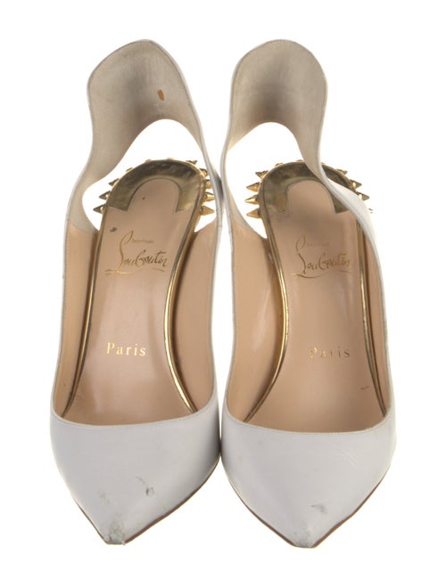 Christian Louboutin Spike Accents Leather Slingback Pumps