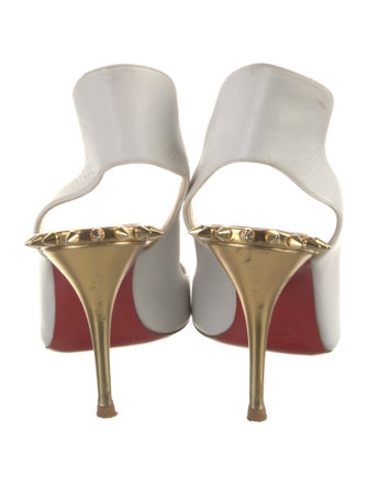 Christian Louboutin Spike Accents Leather Slingback Pumps