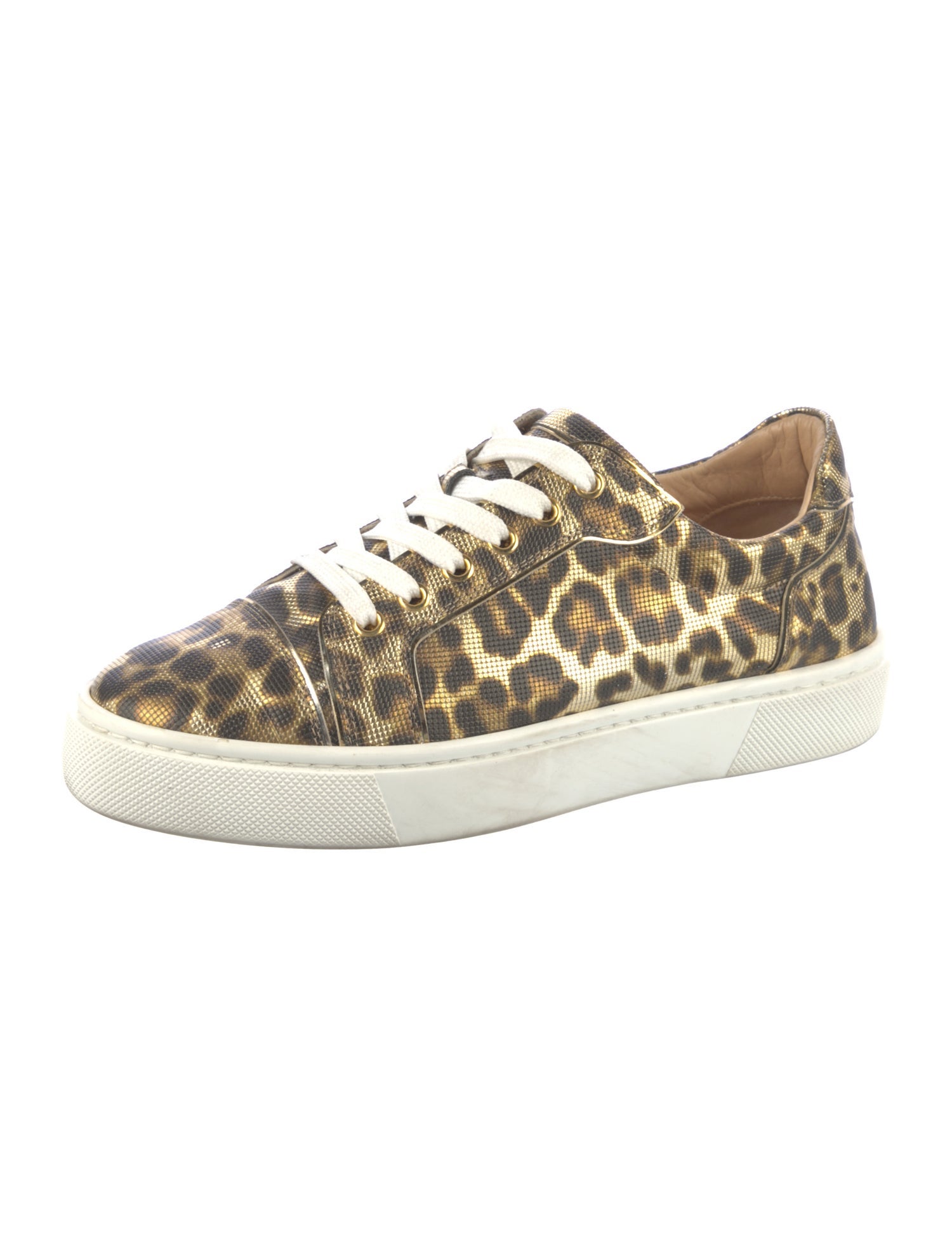 Christian Louboutin Leather Animal Print Sneakers