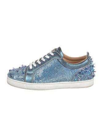 Christian Louboutin Spike Accents Leather Sneakers