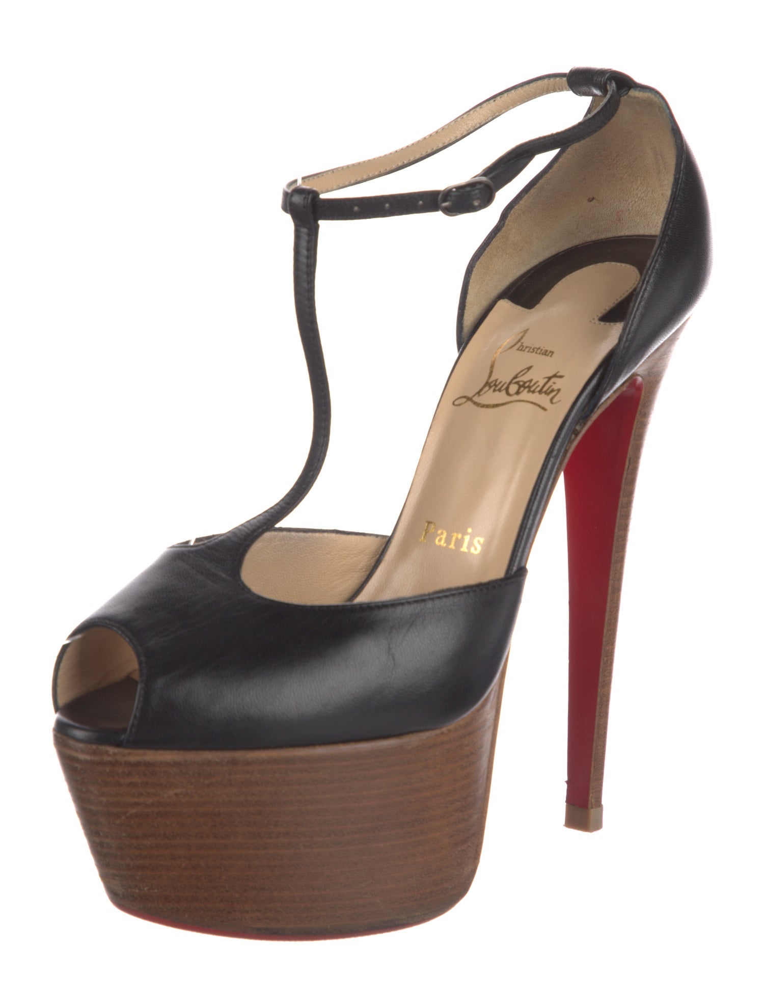 Christian Louboutin Amy Leather T-Strap Pumps