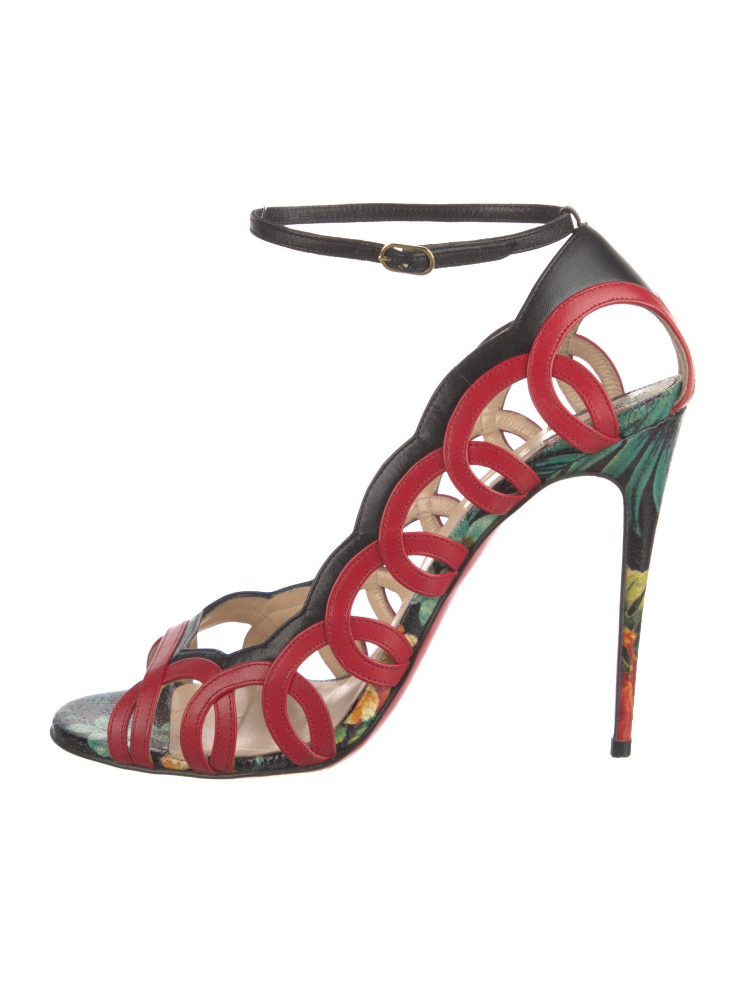 Christian Louboutin Leather Animal Print Sandals