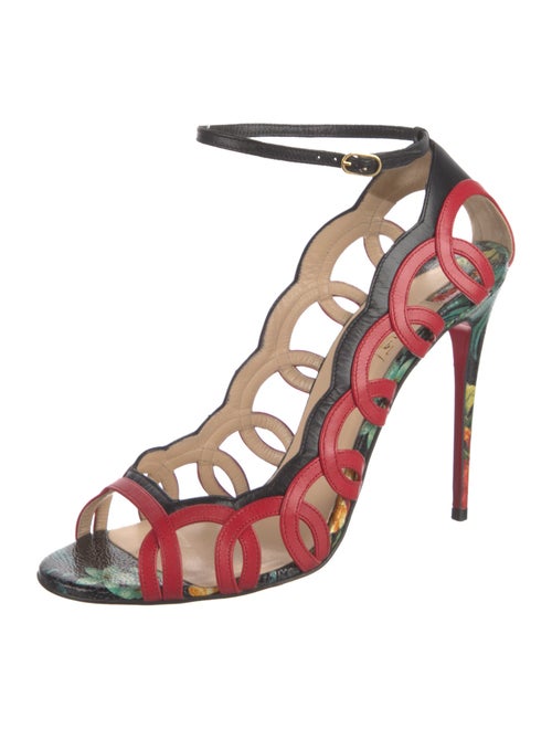 Christian Louboutin Leather Animal Print Sandals