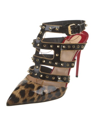Christian Louboutin Chain-Link Accent Patent Leather Pumps