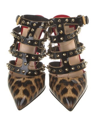 Christian Louboutin Chain-Link Accent Patent Leather Pumps