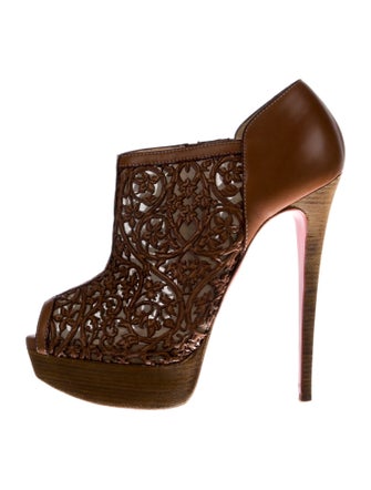 Christian Louboutin Leather Mesh Accents Pumps