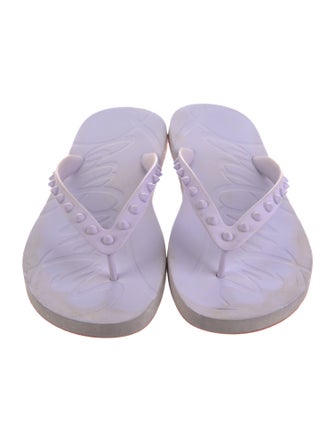 Christian Louboutin Spike Accents Rubber Flip Flops