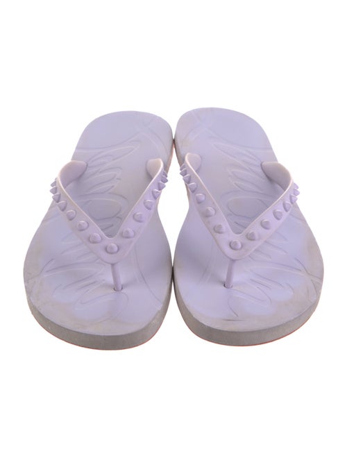 Christian Louboutin Spike Accents Rubber Flip Flops
