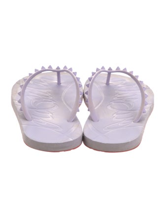 Christian Louboutin Spike Accents Rubber Flip Flops