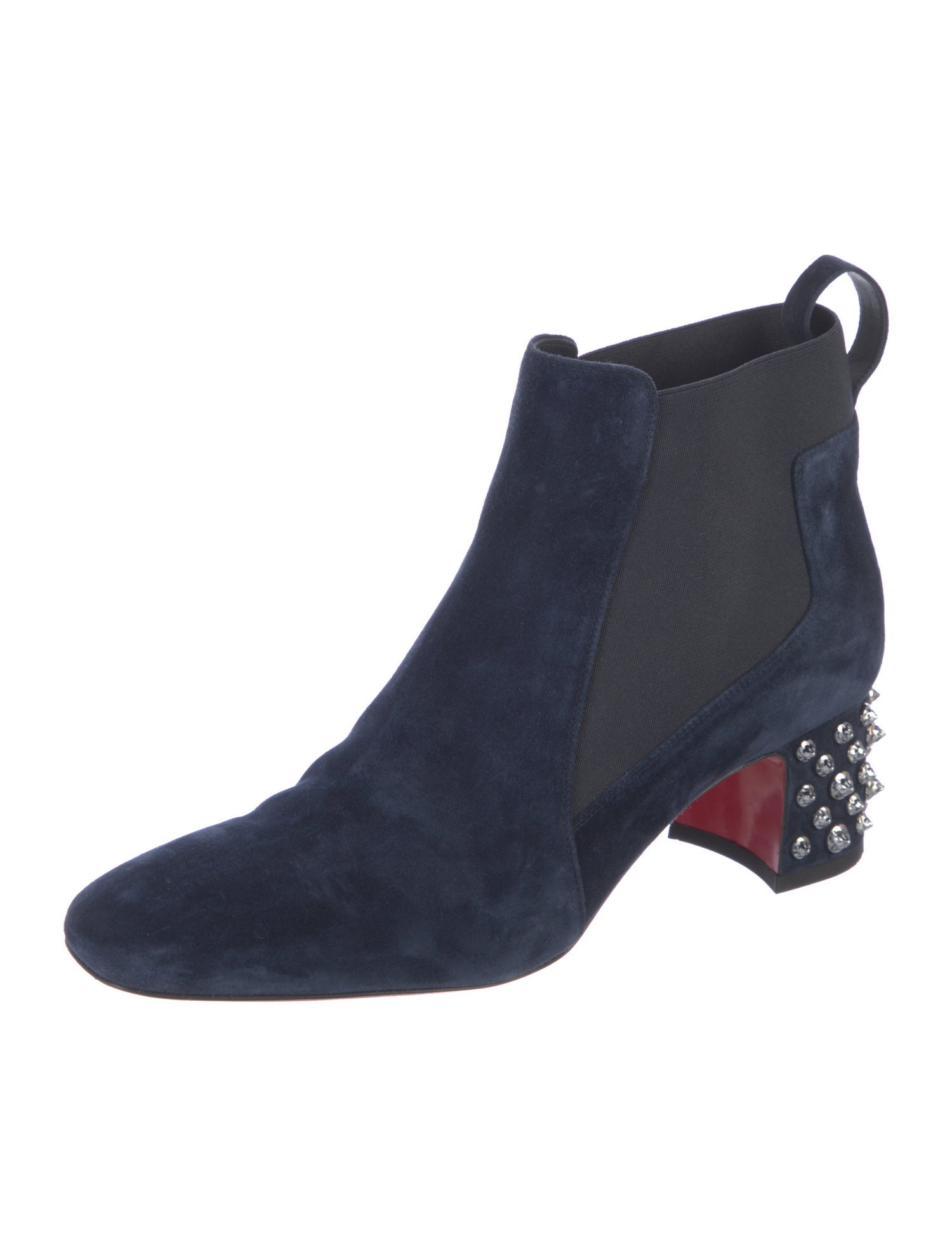 Christian Louboutin Spike Accents Suede Chelsea Boots