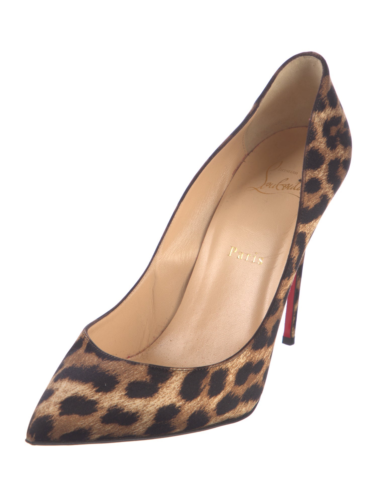 Christian Louboutin Satin Animal Print Pumps