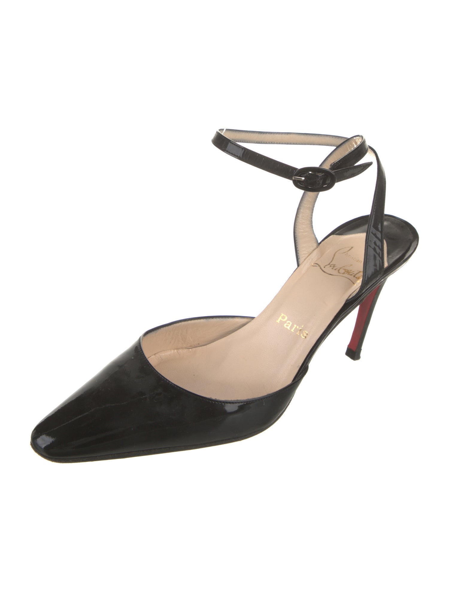 Christian Louboutin Vintage Patent Leather Slingback Pumps