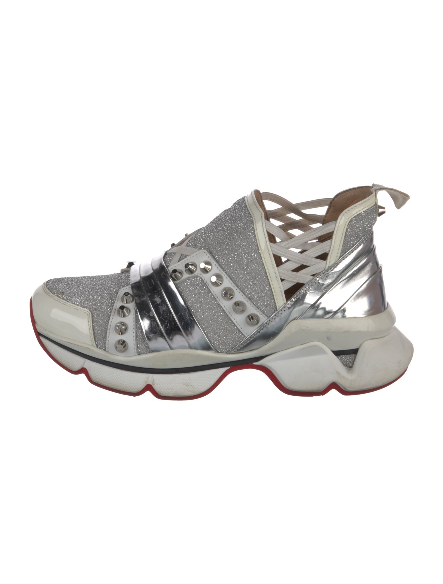 Christian Louboutin Spike Accents Leather Athletic Sneakers