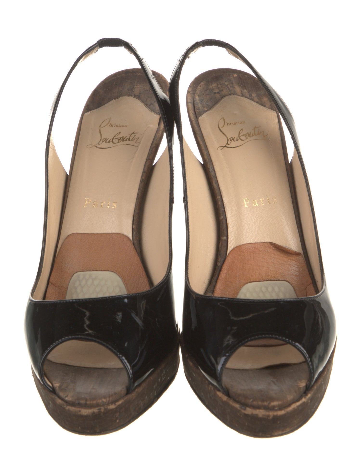 Christian Louboutin Patent Leather Slingback Pumps