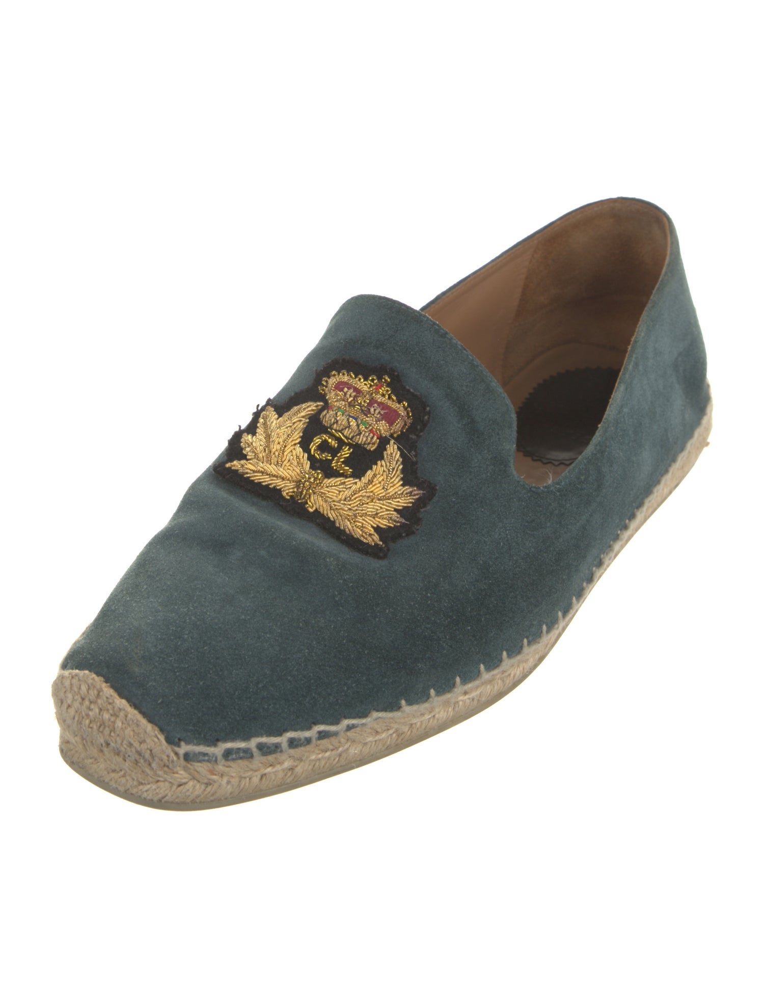 Christian Louboutin Suede Embroidered Accent Espadrilles