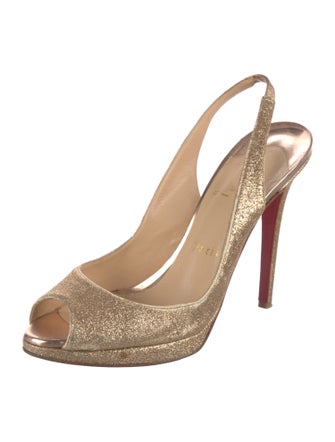 Christian Louboutin Glitter Glitter Accents Slingback Sandals