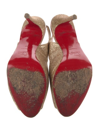 Christian Louboutin Glitter Glitter Accents Slingback Sandals
