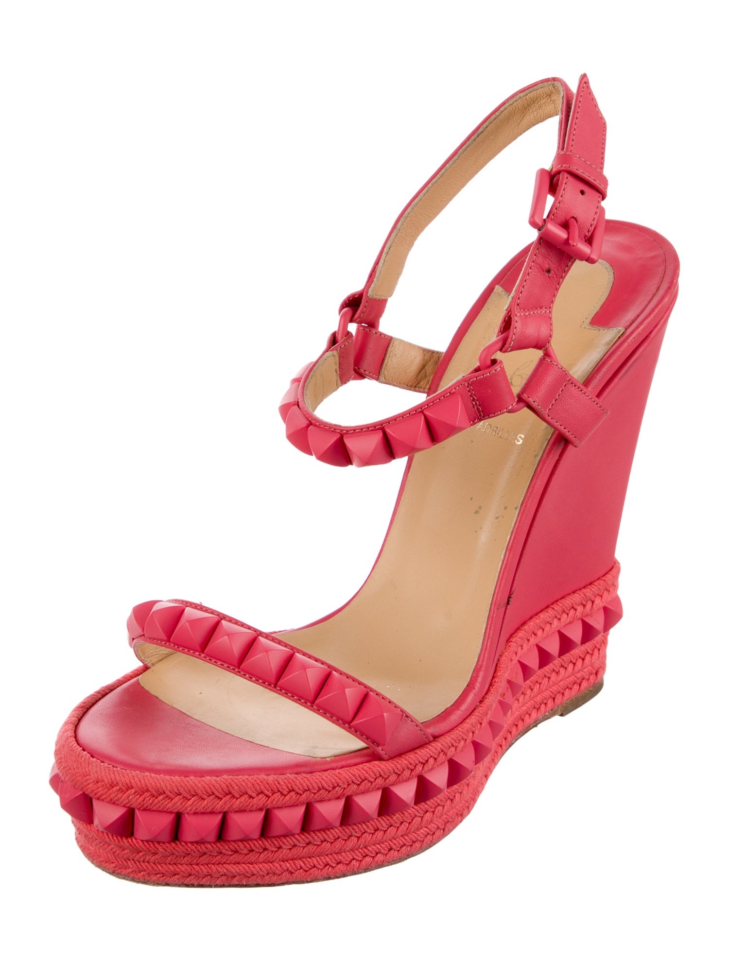 Christian Louboutin Leather Studded Accents Espadrilles