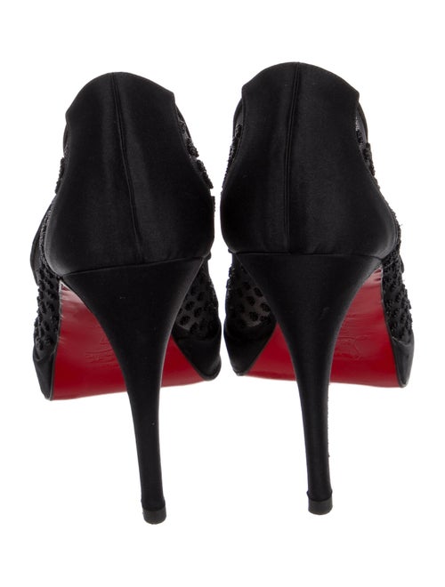 Christian Louboutin Satin Mesh Accents Pumps