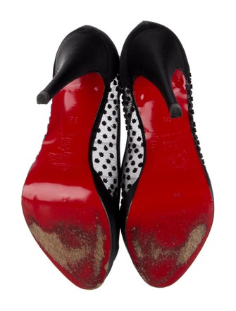 Christian Louboutin Satin Mesh Accents Pumps