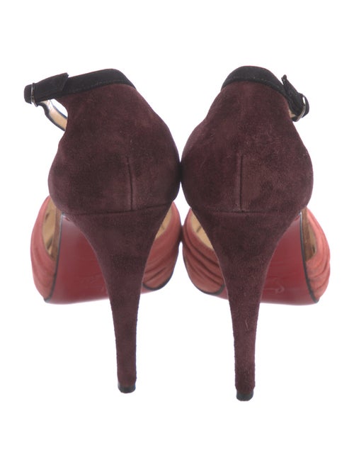 Christian Louboutin Suede Colorblock Pattern Slingback Sandals