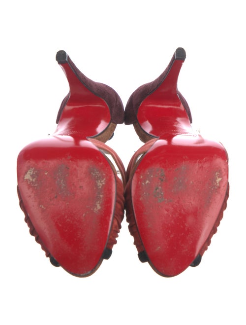 Christian Louboutin Suede Colorblock Pattern Slingback Sandals