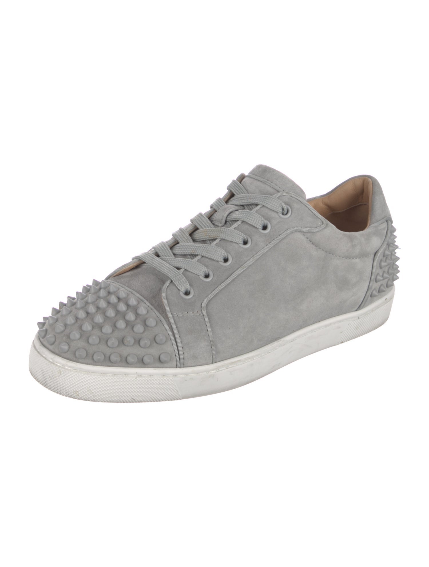 Christian Louboutin Spike Accents Suede Sneakers