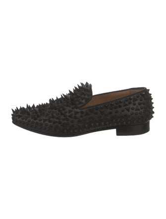 Christian Louboutin Spike Accents Leather Loafers