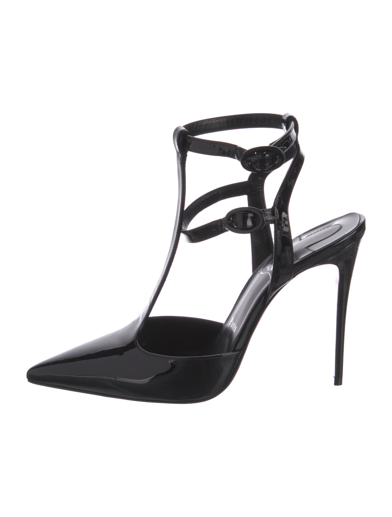Christian Louboutin Patent Leather T-Strap Pumps