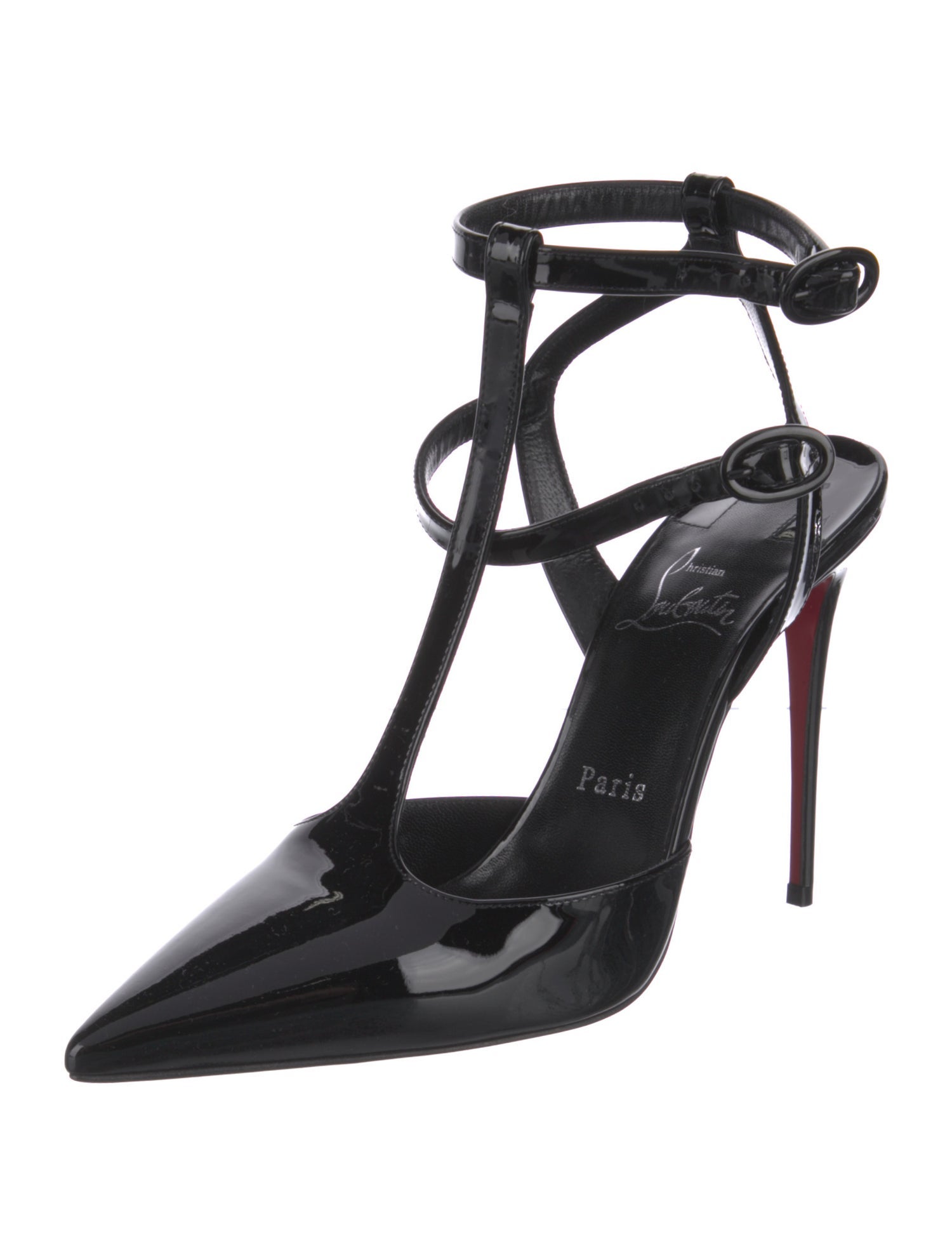 Christian Louboutin Patent Leather T-Strap Pumps