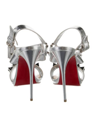 Christian Louboutin Patent Leather Studded Accents Sandals