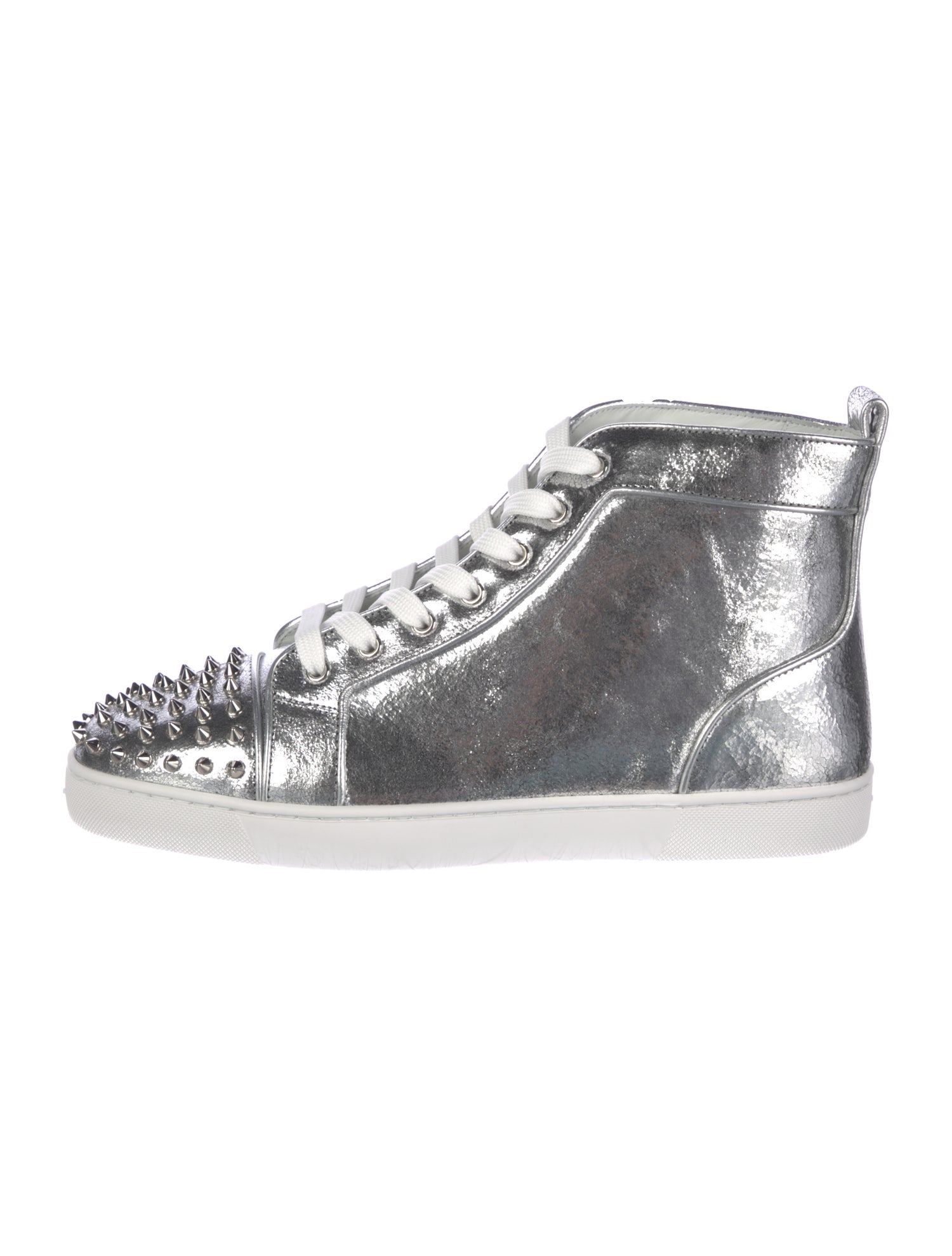 Christian Louboutin Spike Accents Leather Sneakers