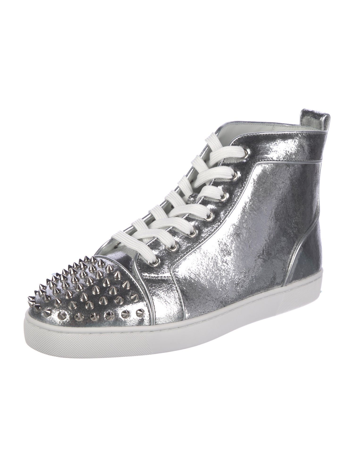Christian Louboutin Spike Accents Leather Sneakers