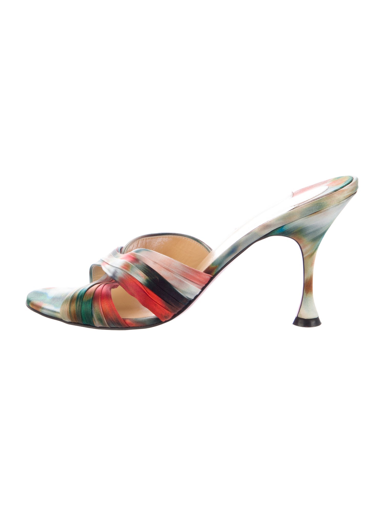 Christian Louboutin Printed Pleated Accents Slides