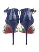 Christian Louboutin Patent Leather Colorblock Pattern Slingback Sandals