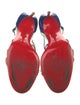 Christian Louboutin Patent Leather Colorblock Pattern Slingback Sandals