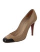Christian Louboutin Leather Colorblock Pattern Pumps