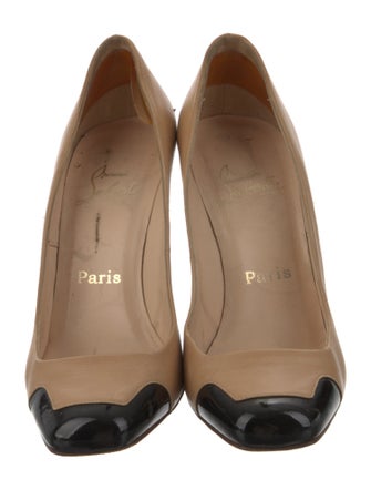 Christian Louboutin Leather Colorblock Pattern Pumps