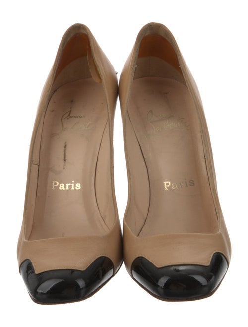 Christian Louboutin Leather Colorblock Pattern Pumps