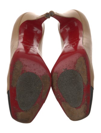 Christian Louboutin Leather Colorblock Pattern Pumps